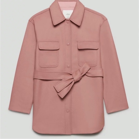 Aritzia Wilfred Rialto Belted Shirt Jacket in Dusty Rose, S - Picture 4 of 5